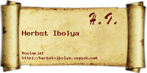 Herbst Ibolya névjegykártya
